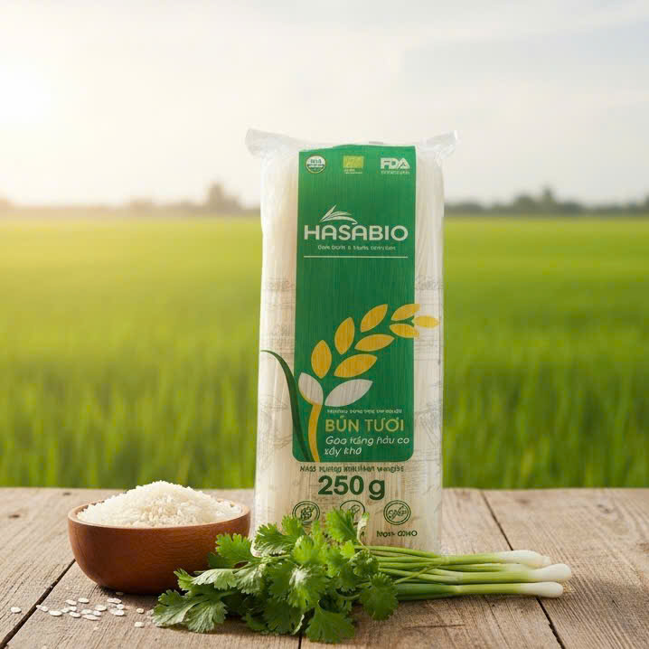 Bún Tươi Gạo Trắng Hữu Cơ Sấy Khô Túi 250 g