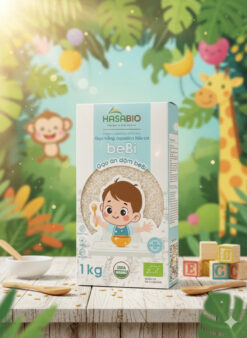 Gạo Trắng Japonica Hữu Cơ Ăn Dặm Cho Bé Hộp 1 Kg